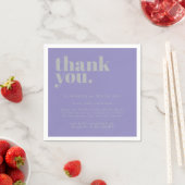 Lavender Silver Thank Minimalist Decor Wedding スタンダードカクテルナプキン (インサイチュ)