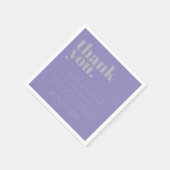Lavender Silver Thank Minimalist Decor Wedding スタンダードカクテルナプキン (角)