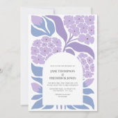 Lavender Sky Abstract Floral Modern Spring Wedding 招待状 (正面)
