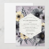 Lavender Slate Painterly Wedding 招待状 (正面/裏面)