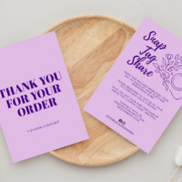 Lavender Snap Tag Share  Business Thank You Card サンキューカード