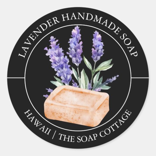 Lavender Soap label ラウンドシール (正面)