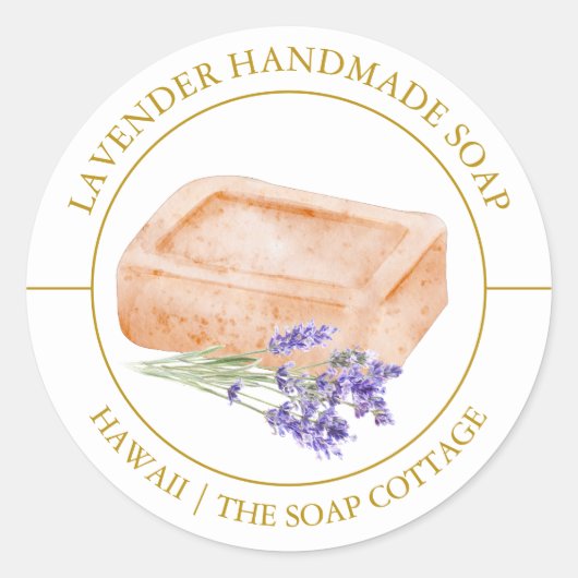 Lavender Soap label ラウンドシール (正面)