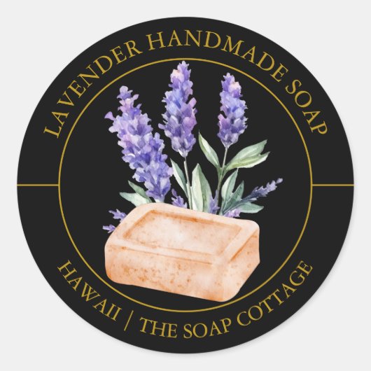 Lavender Soap label ラウンドシール (正面)