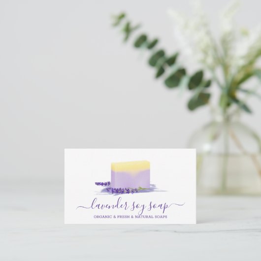 Lavender Soap Soy Natural Spa Cosmetic 名刺 (スタンド正面)