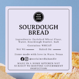 Lavender Sourdough Ingredient Cottage Sticker スクエアシール