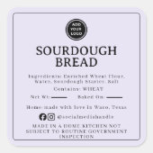 Lavender Sourdough Ingredient Cottage Sticker スクエアシール (正面)