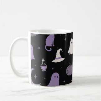 Lavender Spooky Cute Halloween Pattern Mug コーヒーマグカップ