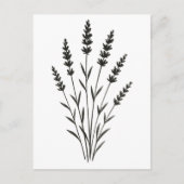 Lavender Sprigs – Minimalist Botanical Design on ポストカード (正面)