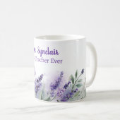 Lavender Spring Floral Best Teacher Appreciation コーヒーマグカップ (正面右)