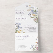 Lavender Spring Wildflower Meadow Garden Wedding   オールインワン招待状 (内側)