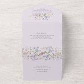 Lavender Spring Wildflower Meadow Garden Wedding   オールインワン招待状 (外側)