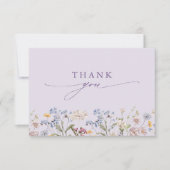Lavender Spring Wildflower Meadow Garden Wedding  サンキューカード (正面)