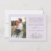Lavender Spring Wildflower Meadow Garden Wedding  サンキューカード (裏面)