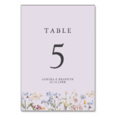 Lavender Spring Wildflower Meadow Garden Wedding  テーブルナンバー (裏面)