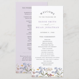 Lavender Spring Wildflower Meadow Garden Wedding  プログラム