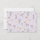 Lavender Spring Wildflower Meadow Garden Wedding 出欠カード (裏面)