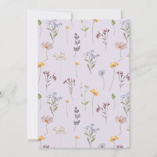 Lavender Spring Wildflower Meadow Garden Wedding   招待状 (裏面)