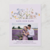Lavender Spring Wildflower Meadow  Save the Date ポストカード (正面)