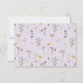 Lavender Spring Wildflower Meadow Wedding QR Code 出欠カード (裏面)