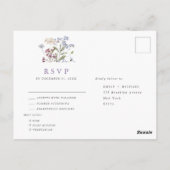 Lavender Spring Wildflower Meadow Wedding RSVP ポストカード (裏面)