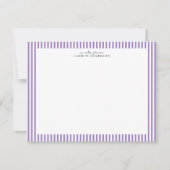 Lavender Stripe Border Note Card 招待状 (正面)