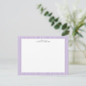 Lavender Stripe Border Note Card 招待状 (スタンド正面)