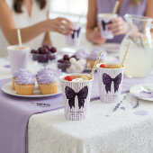 Lavender Stripe Purple Bow Baby Shower 紙コップ