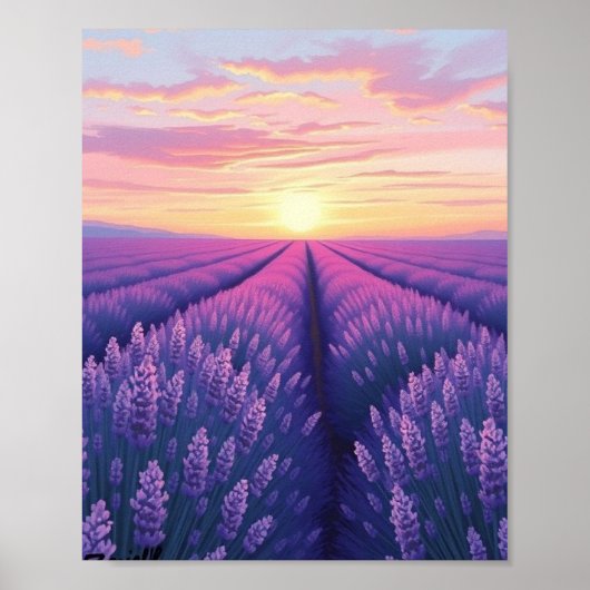 Lavender Sunset Dream: An Impressionistic Landscap ポスター (正面)