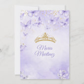 Lavender Sweet 16 Invitation with Butterflies 招待状 (裏面)