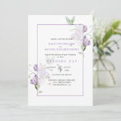 Lavender Sweet Peas Floral Wedding Invitation 招待状 (スタンド正面)