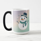 Lavender Teal Sparkling Snowman Morphing Mug モーフィングマグカップ (左)