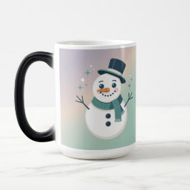 Lavender Teal Sparkling Snowman Morphing Mug モーフィングマグカップ