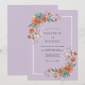 Lavender Terracotta Spring Wedding 招待状 (正面/裏面)