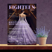 Lavender Themed Eighteenth Birthday Magazine Style 招待状