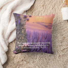 Lavender Throw Pillow Lamentations 3:23 クッション