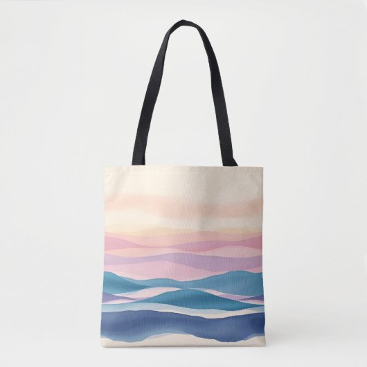 Lavender Tide Fluid Abstract Coastal トートバッグ (正面)