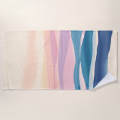 Lavender Tide Fluid Abstract Coastal ビーチタオル (正面)