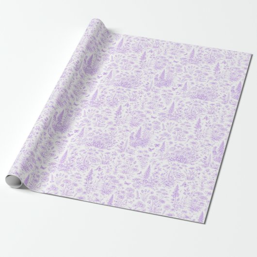 Lavender Toile ラッピングペーパー (アンロールド)