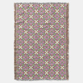 Lavender Treasury | 菱形の上品な花模様 スローブランケット (正面縦)