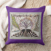 Lavender Tree Throw Pillow クッション (ブランケット)