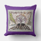 Lavender Tree Throw Pillow クッション (正面)