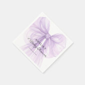 Lavender Tulle Bow Elegant Baby Shower スタンダードカクテルナプキン (角)