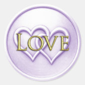 Lavender Two Hearts Intertwined Wedding ラウンドシール (正面)