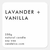 Lavender Vanilla Custom Candle Label Sticker  スクエアシール (正面)