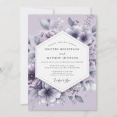 Lavender Vaporous Bloom Wedding 招待状 (正面)