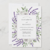 Lavender Verdant Spring Wedding 招待状 (正面)