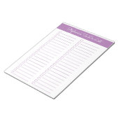 Lavender Vertical 8.5x11 Two Column Checklist ノートパッド (アングル)