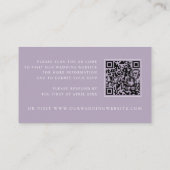Lavender Vintage Castle RSVP Wedding Website エンクロージャーカード (裏面)