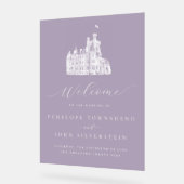 Lavender Vintage Castle Wedding Welcome アクリルサイン (傾斜)